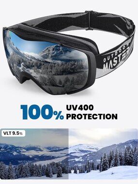 OutdoorMaster Ski Goggles with Cover Snowboard Snow Goggles OTG Anti-Fog